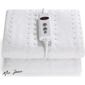 Mrs. Jones Elektrisch verwarmde onderdeken 150x80cm grijs met automatische uitschakeling - oververhittingsbeveiliging - eenvoudige bevestiging - matrasbeschermer - slaapcomfort .