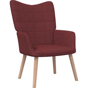 The Living Store Relaxstoel stof wijnrood - Fauteuil