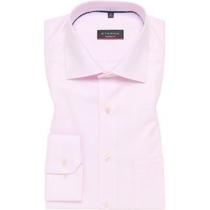 ETERNA modern fit overhemd - structuur - licht roze - Strijkvrij - Boordmaat: 38