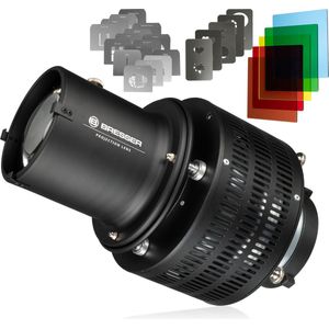 BRESSER Optische snoot - Projection Lens - Bowens S-Bajonet aansluiting - Incl. Gobos en Kleurenfilters
