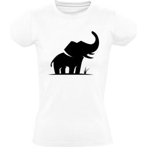 Olifant Dames t-shirt | dier | dierendag | Afrika | safari | grappig | cadeau | Wit