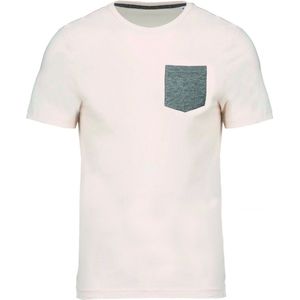 Kariban T-shirt BIO-katoen met borstzakje K375 - Cream / Grey Heather - 3XL