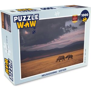 Puzzel Neushoorns - Safari - Legpuzzel - Puzzel 1000 stukjes volwassenen