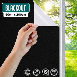 Homewell - [90x200cm] Verduisteringsdoek HR++ Raamfolie 100% Verduisterend Blackout - Anti Inkijk, Isolerend en Zonwerend - Herbruikbaar - Statisch – Zwart/Wit