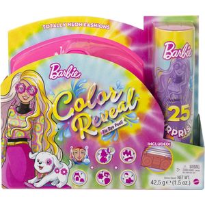 Barbie Color Reveal Barbie HCD26 - Color Reveal Totally Neon Fashions Doll with Yellow Highlighted Brunette Hair and 25 Surprises, Includes Colour Changing,