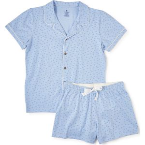 klassieke zomer pyjama dames blauw stippen - XL/42-44