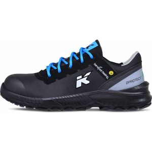 HKS Barefoot Feeling BFS 40 S3 werkschoenen - veiligheidsschoenen - safety shoes - laag - heren - composiet - metaalvrij - antislip - ESD - lichtgewicht - Vegan - zwart/grijs/blauw maat 39