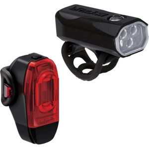 Lezyne KTV Drive Pro 300 + KTV Drive - Fietsverlichting set - Fietslicht - Fietslicht voor en achter - Waterdicht - 300 Lumen - Zwart