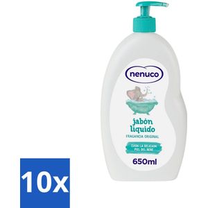 Nenuco - Jabon Líquido - Vloeibare Zeep - Originele Geur - Met Doseerpomp - 650 ml - Bulkverpakking - 10 stuks