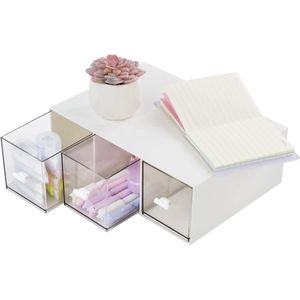 Grote capaciteit make-up organizer - Stapelbaar - Stevige kunststof - Horizontaal 3 roosters