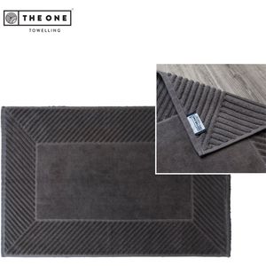 The One Towelling Badmat - Extra dikke Douchemat - 100% Zacht katoen - 50 x 80 cm - Velours - Antraciet