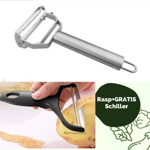 RVS| Multifunctionele| Roestvrijstalen Rasp| Sliertensnijder| NU MET GRATIS EEN DUNSCHILLER| Groentesnijder| Kook met liefde | Spiraalsnijder |