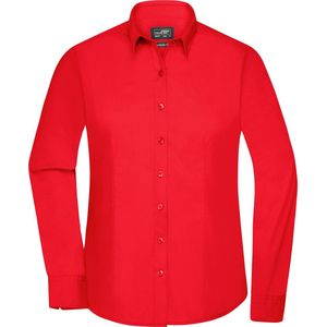 James and Nicholson Blouse Dames Met Lange Mouwen (Tomaten Rood) Maat L