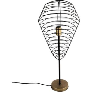 Decostar - Hasper - Tafellamp - Sfeerlamp - Schemerlamp - Sfeerverlichting - Lamp staand - Zwart - Goud - EU stekker - 74 cm