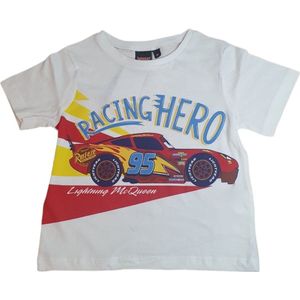 Disney -T-shirt Disney Cars- jongens - wit - maat 122/128