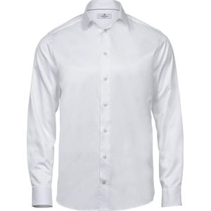 Tee Jays Heren Luxe Comfort Fit Lange Mouw Oxford Shirt (Wit)