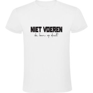 Niet voeren ik ben op dieet Heren T-shirt - lijnen - eten - koken - kok - chef - restaurant