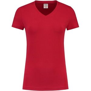 Tricorp Dames T-shirt V-hals 101008 Rood - Maat 5XL
