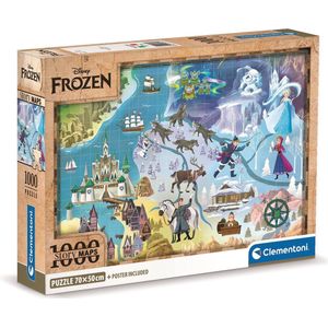 Clementoni Disney Frozen Legpuzzel - Disney Puzzel 1000 stukjes - 70 x 50 cm - Voor Volwassenen en Kinderen vanaf 14 jaar