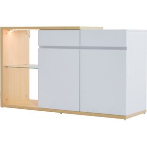 LED dressoir breedte 120 cm, multifunctioneel dressoir, ladekast 2 deuren, 2 laden