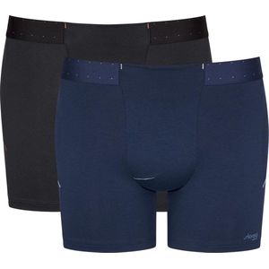 Sloggi Men MADE Short Boxing Champ - heren boxershort korte pijp (2-pack) - zwart en blauw - Maat: S