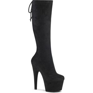 Pleaser - ADORE-2008 Plateau Laarzen - Paaldans schoenen - 38 Shoes - Zwart