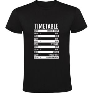 Timetable Festival bier Heren T-shirt - feest - party - kermis - concert - vrijgezellenfeest - bier - shirt