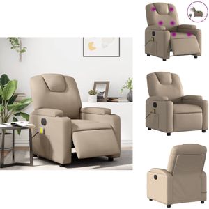vidaXL Elektrisch Verstelbare Massagestoel - Elektrisch Verstelbare Massagestoelen - Massagestoel - Fauteuil - Massagestoel verstelbaar elektrisch kunstleer cappuccinokleurig