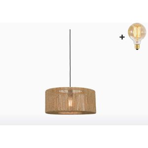 Hanglamp - IGUAZU - Jute - Rond - Small (50x22cm) - Met LED-lamp