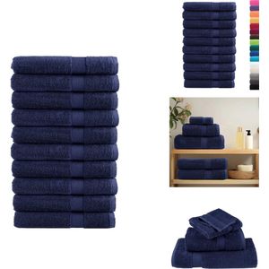 vidaXL Handdoek - Handdoeken - Badhanddoek - Badlaken - Handdoeken SOLUND 10 st 600 g/m² 100x200 cm marineblauw