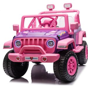 Elektrische kinderauto - accu auto voor kinderen - Frozen style - 12V Kinderauto - Roze
