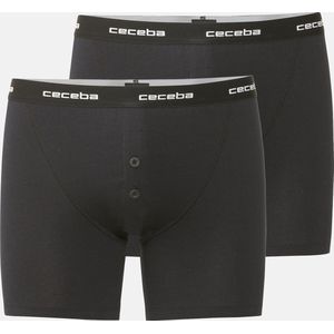 CECEBA New Classics heren boxer lang met gulp (2-pack) - zwart - Maat L