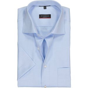 ETERNA modern fit overhemd - niet doorschijnend twill met korte mouw - lichtblauw - Strijkvrij - Boordmaat: 48