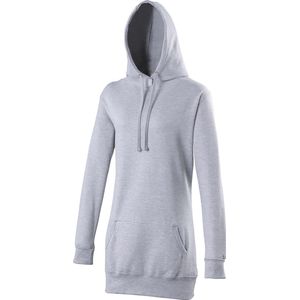 Awdis Girlie Womens Longline Hooded Sweatshirt / Hoodie (Heide Grijs)