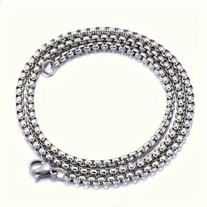 Bovista Ketting - Heren - Staal - Nep zilver - Met Hanger - 70cm