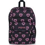 JanSport BIG STUDENT Rugzak, 34 Liter, 15 inch laptopvak - Happy Hearts Black