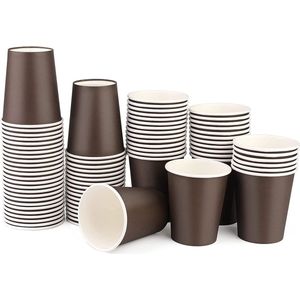 Kartonnen Koffiebeker 8oz 240 ml drinkbeker - 50 Stuks- wegwerp papieren bekers - drinkbekers - milieuvriendelijk