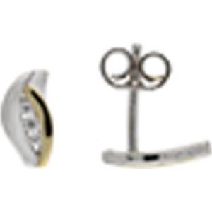 Glow 106.5602.00 oorknoppen zilver bicolor 10mm