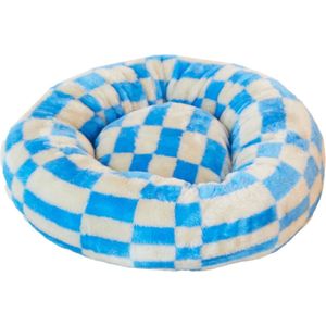 Dogguo Block Round Bed Blauw&Beige - Hondenmatras - S