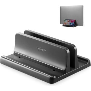 Verticale Verstelbare Laptopstandaard - 3 in 1 Ruimtebesparend voor MacBook Notebook IPad Laptops tot 17.3 Inch - Zwart