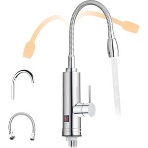Elektrische Waterkraan met Doorstroomboiler - Direct Warm Water voor Keuken, Badkamer en Camping