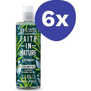 Faith in Nature Shampoo Rozemarijn (vet & anti roos) (6x 400ml)