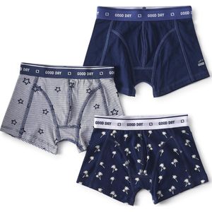 Little Label - boxershorts 3-pack - blue-134-140 / 10Y - maat: 134/140 - bio-katoen