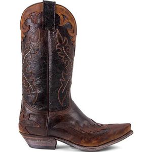 Sendra Boots 9669 Cuervo Bruin Dames Heren Cowboy Western Unisex Laarzen Spitse Neus Schuine Hak Vintage Look Echt Leer Maat 43