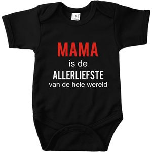 Mama is de allerliefste van de hele wereld - Maat 56 - Romper zwart