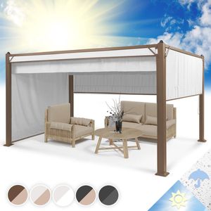 Blumfeldt Pantheon Cortina Rust Paviljoen met dak - 3X4M - 4 Zijstukken - Bruin