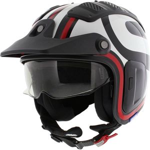 Shark X-Drak 2 Trial Helm Thrust-R glans zwart wit rood M - Motorhelm Scooterhelm