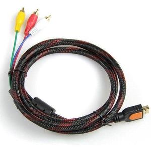 Finnacle - Vergulde Connectoren/1080p Full HD-HDMI naar RCA Kabel (1,5 mtr): Signalen Overdragen!