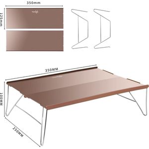 Draagbare campingtafel, ultralichte klaptafel met aluminium tafelblad en draagtas voor picknick, vissen, strand, buiten koken (roségoud)