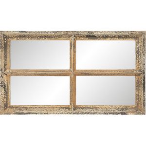 HAES DECO - Rechthoekige Spiegel - Kleur Bruin - Formaat 62x3x36 cm - Materiaal Hout / Glas - Wandspiegel, Spiegel Rechthoek